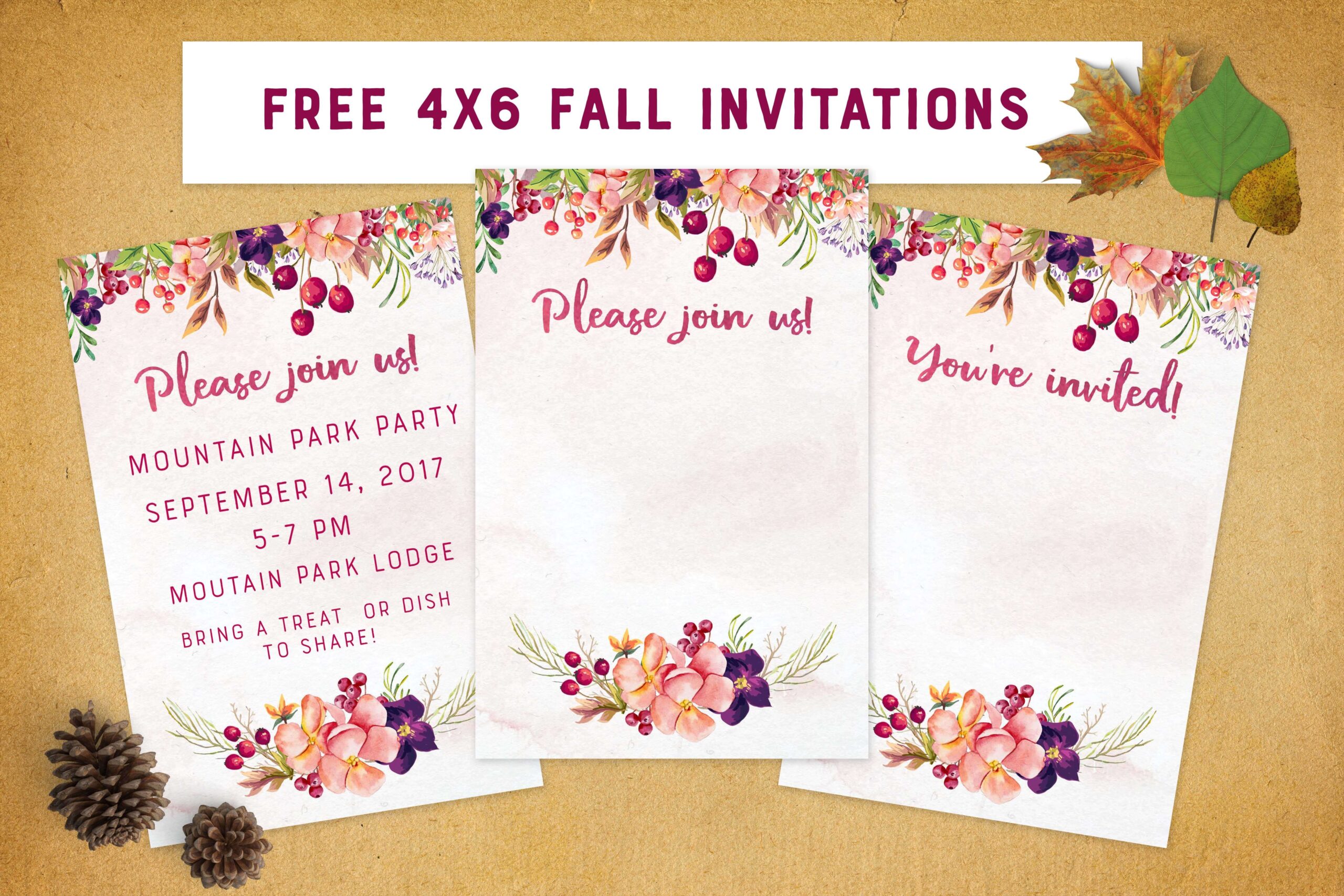 Blank Fall Invitation Template Prntbl concejomunicipaldechinu gov co