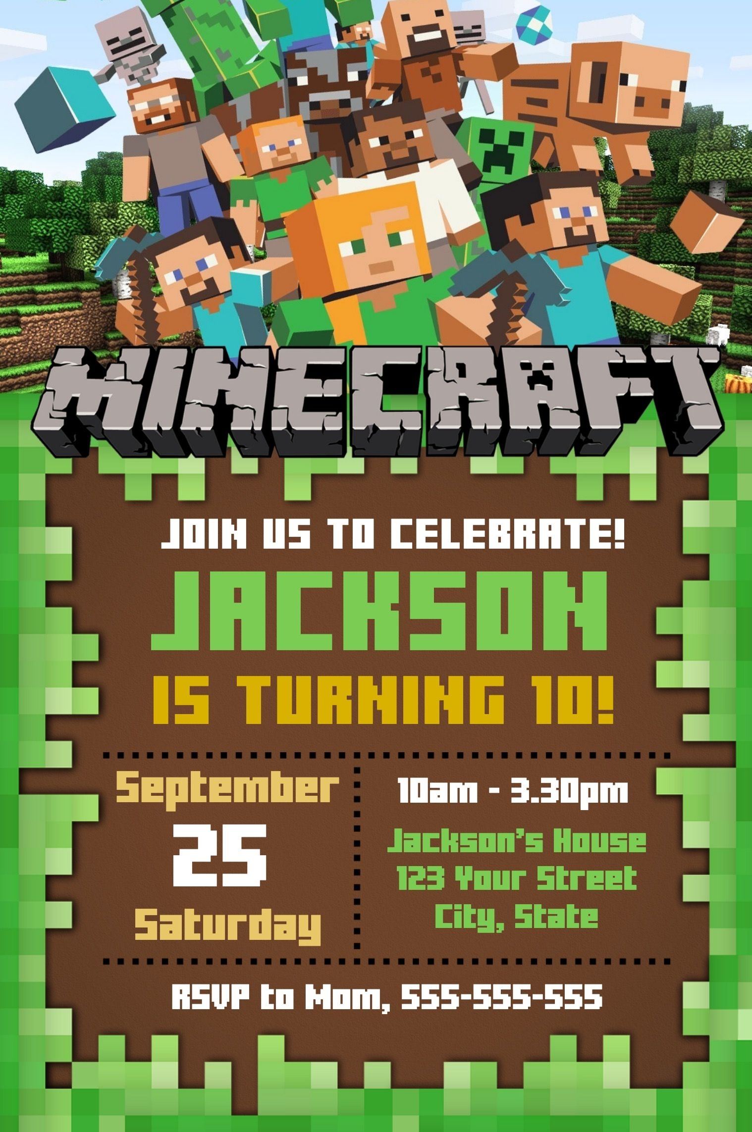Blank Minecraft Invitation Template Dev onallcylinders