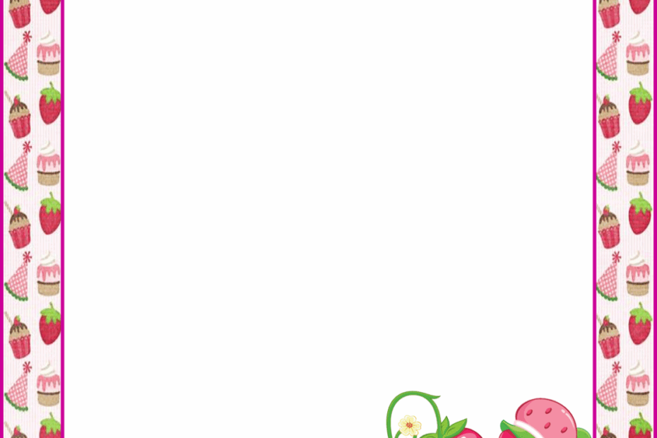 Blank Strawberry Shortcake Invitation Template