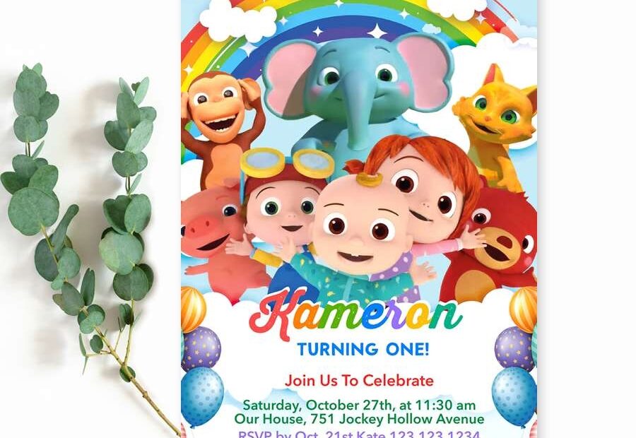 Blank Template Cocomelon Invitation Background