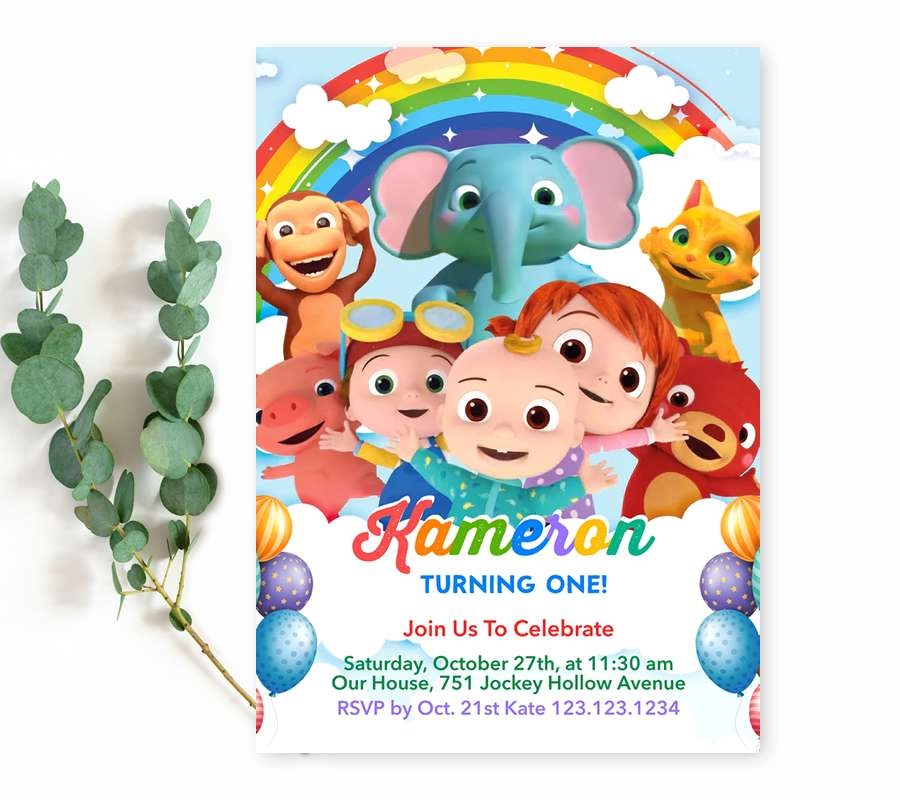 Blank Template Cocomelon Invitation Background