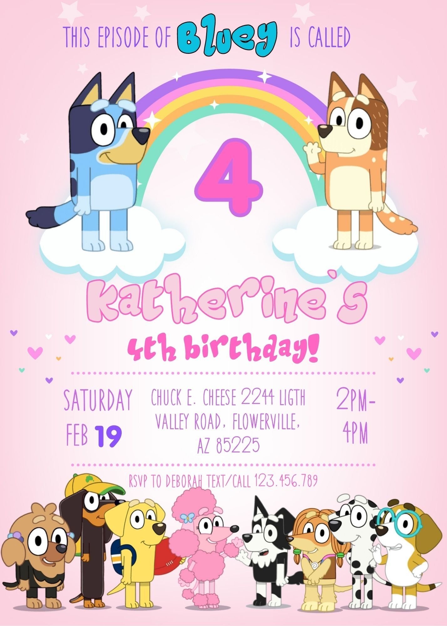 Bluey Invitation Template