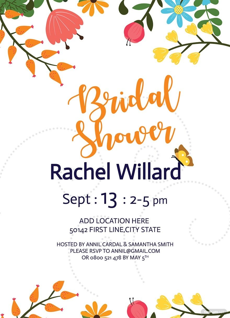 Bridal Shower Tea Party Invitation Template In Illustrator Word 