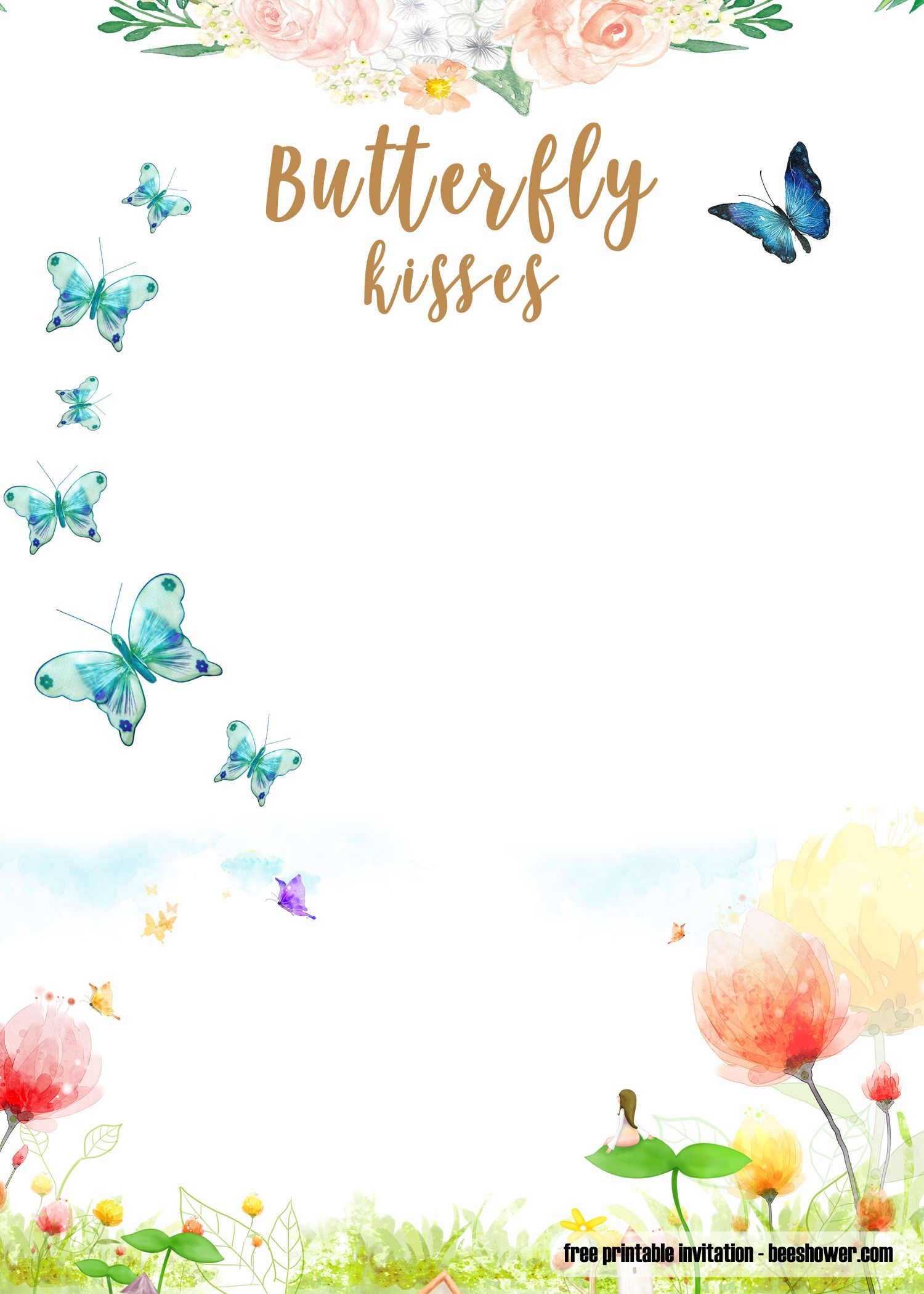 Butterfly Invitations Templates Free Prntbl concejomunicipaldechinu 
