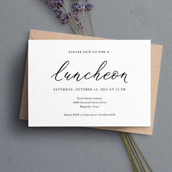 CALLI Custom Printable Luncheon Invitation Instant Download Luncheon 