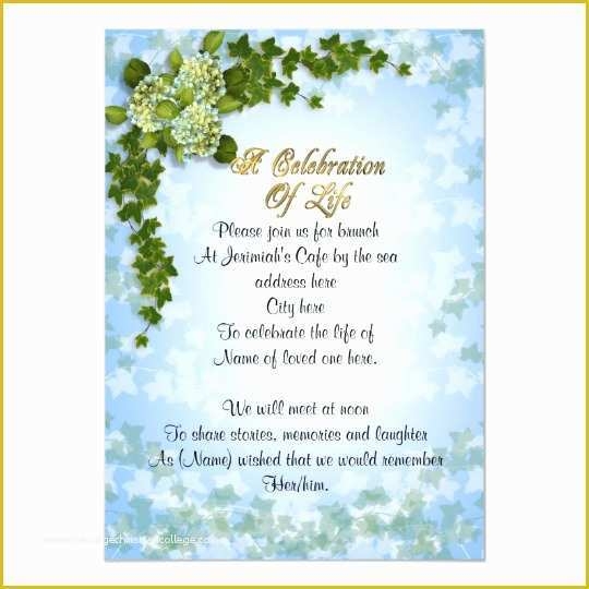 Celebration Of Life Cards Templates Free Of 18 Best Celebration Life 