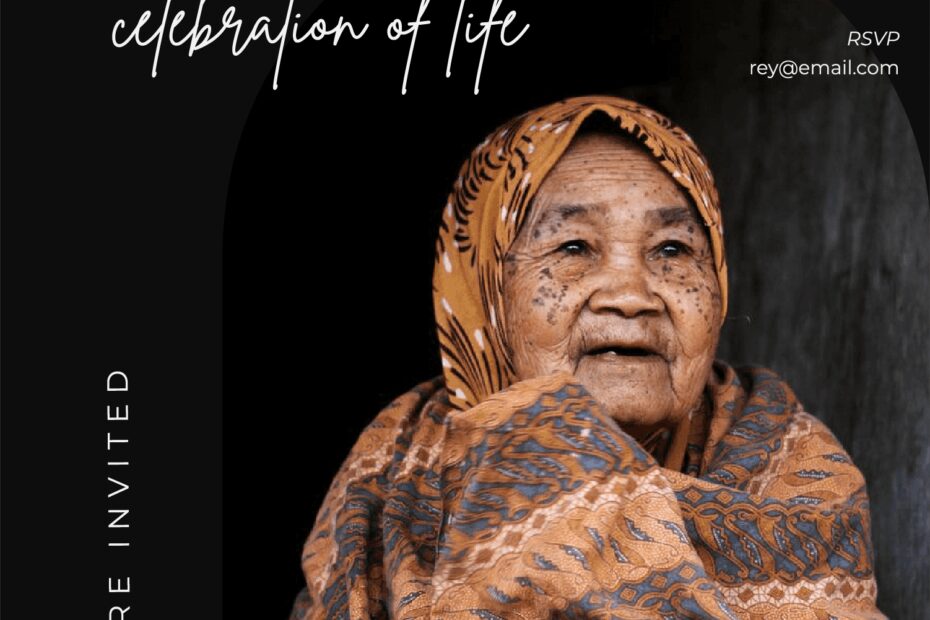 Celebration Of Life Invitation Illustrator Word PSD Template