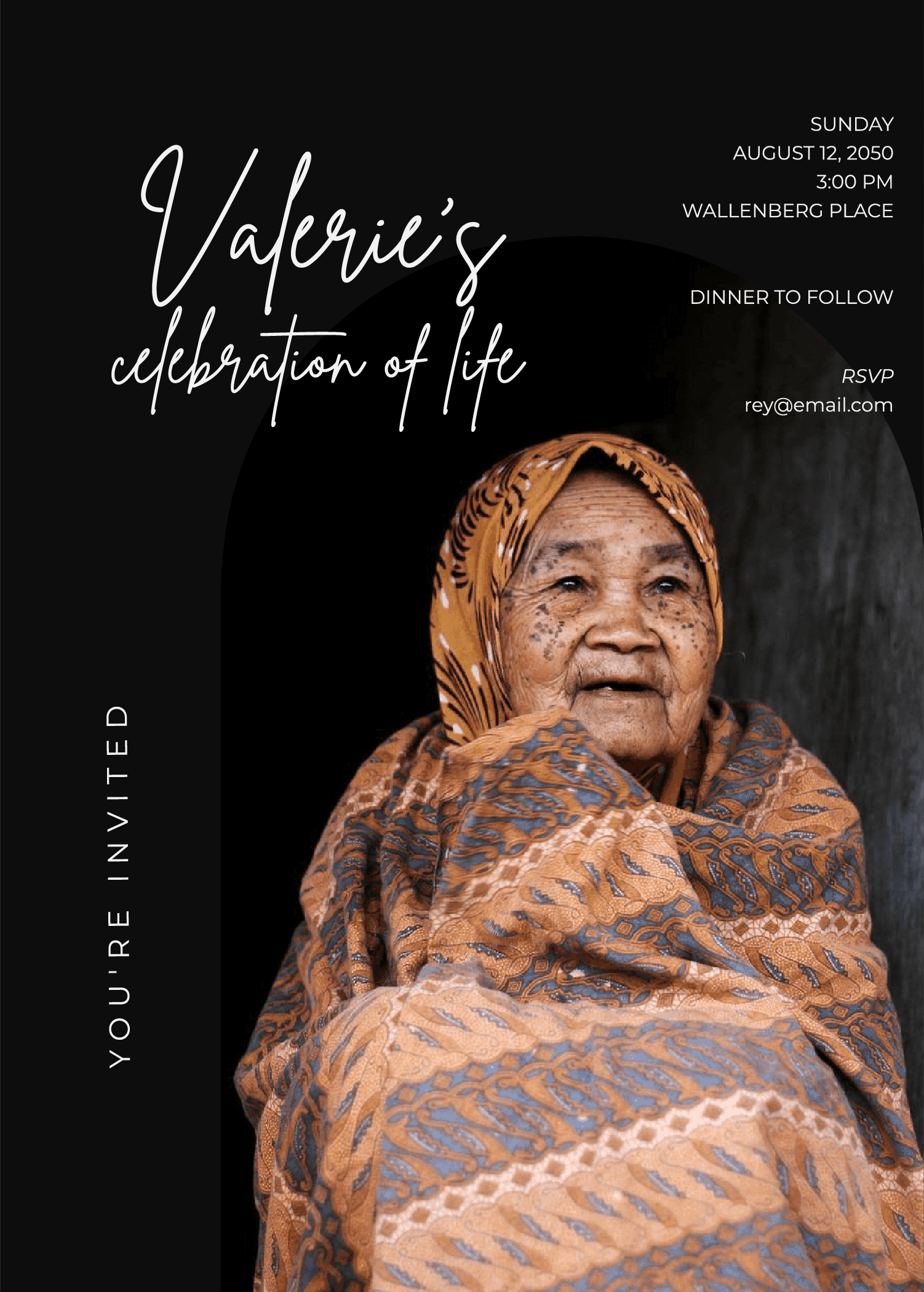 Celebration Of Life Invitation Illustrator Word PSD Template