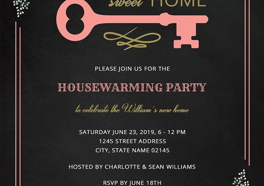 Chalkboard Housewarming Invitation Template In PSD Word Publisher
