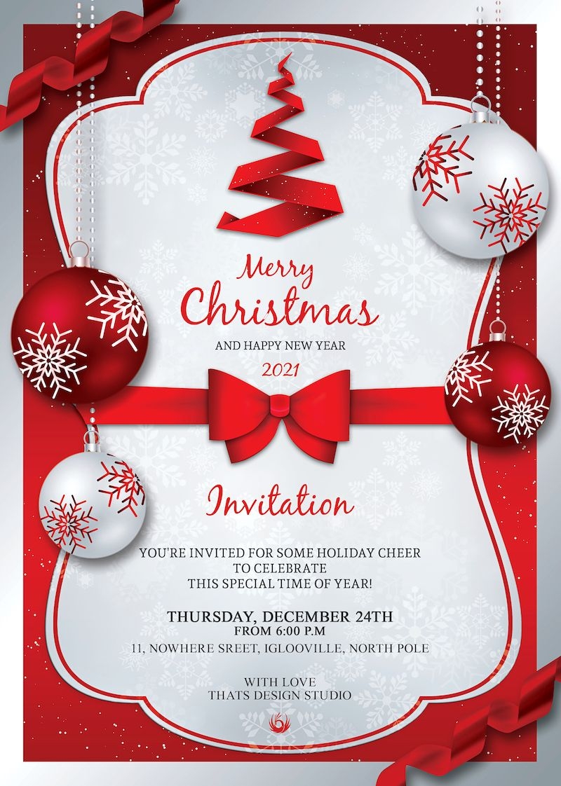 Christmas Invitation Template V4 Christmas Invitations Template Free 