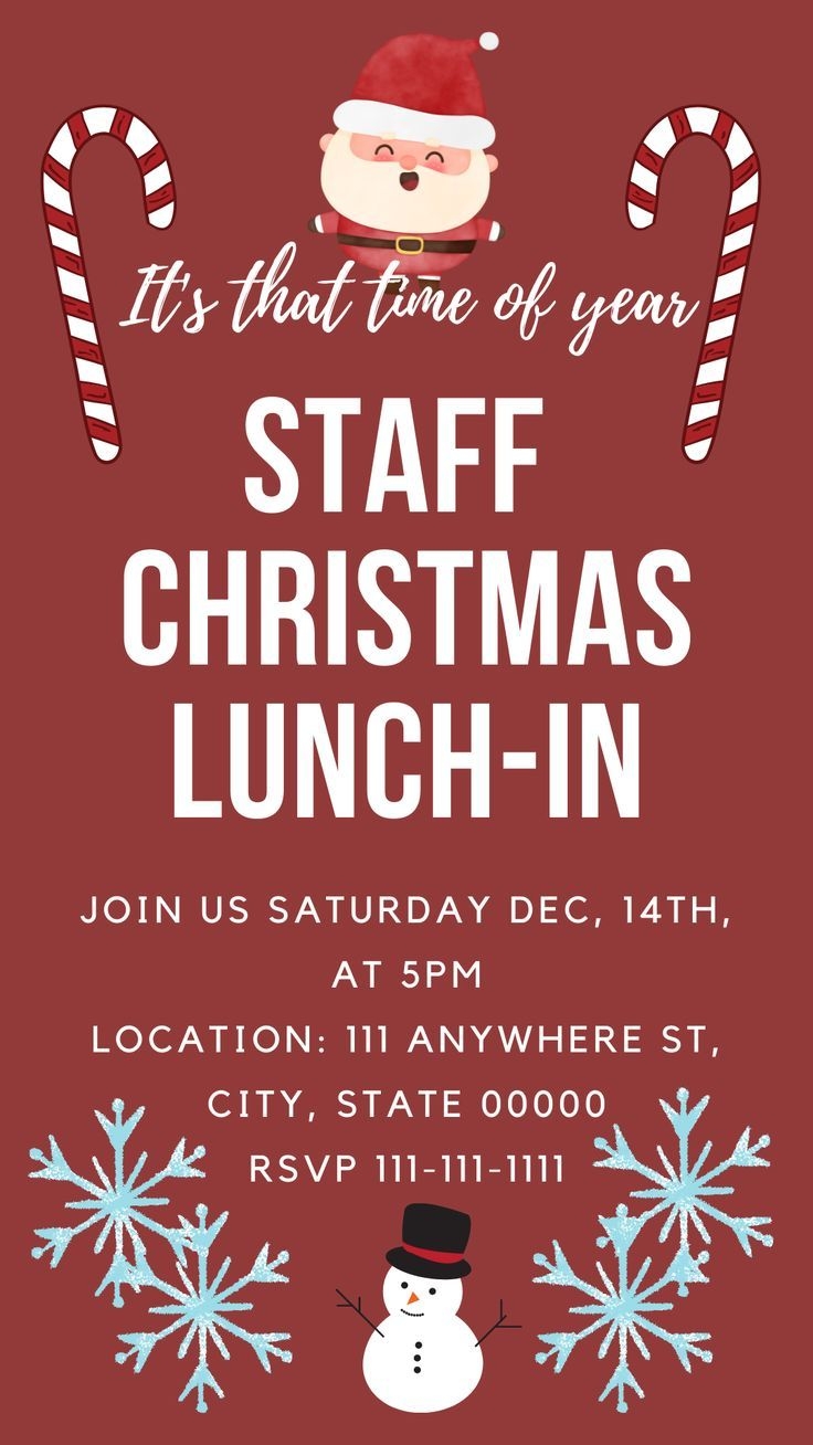 Christmas Lunch Invite Christmas Staff Lunch Invite Digital Etsy 