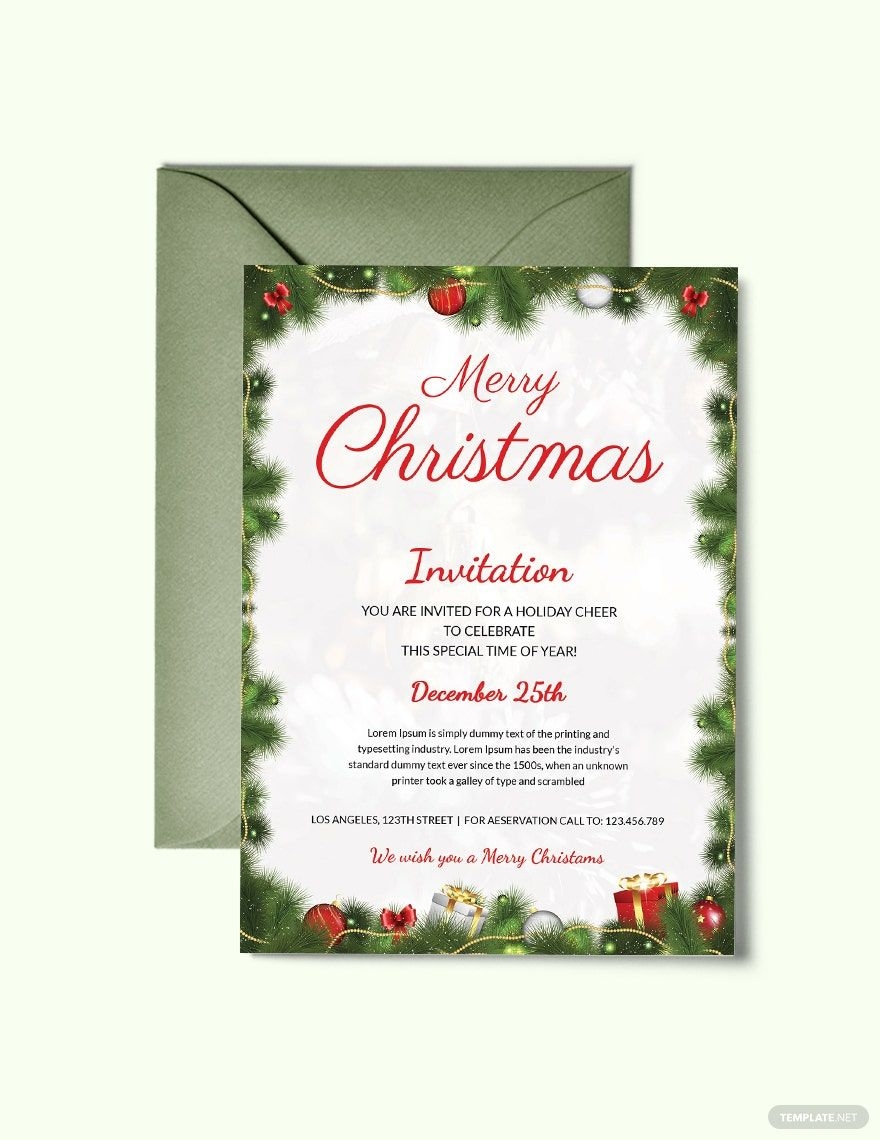Christmas Party Invitation Templates In Apple Pages FREE Download 