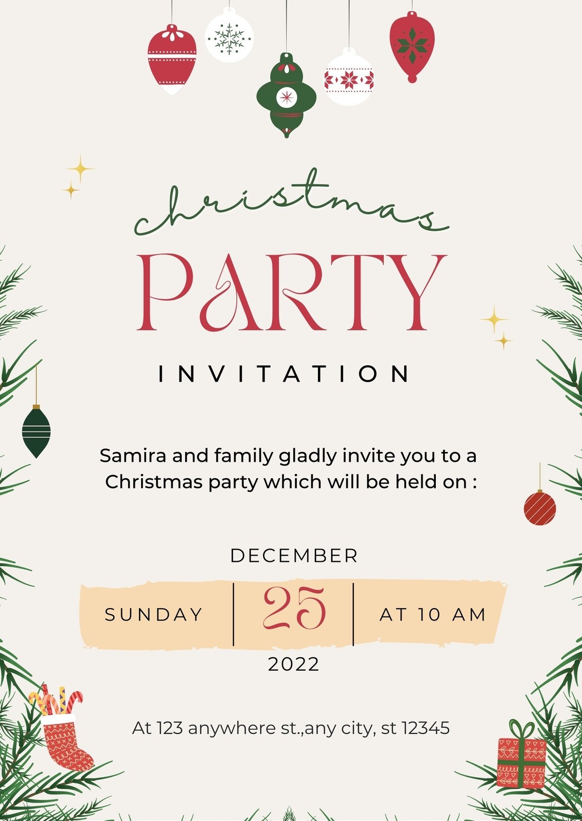 Christmas Party Invitation Templates Template Samples