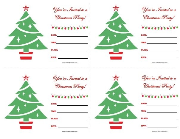 Christmas Party Invitations Free Printable
