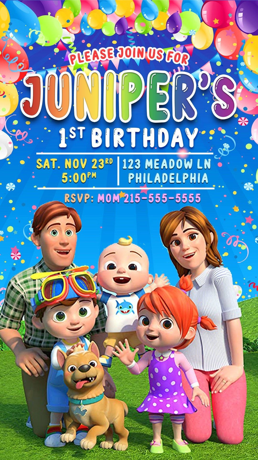 Cocomelon Invite Template Free Modern Resume Template Word