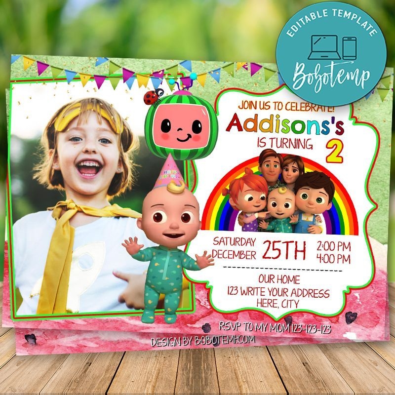 Cocomelon Invite Template Free