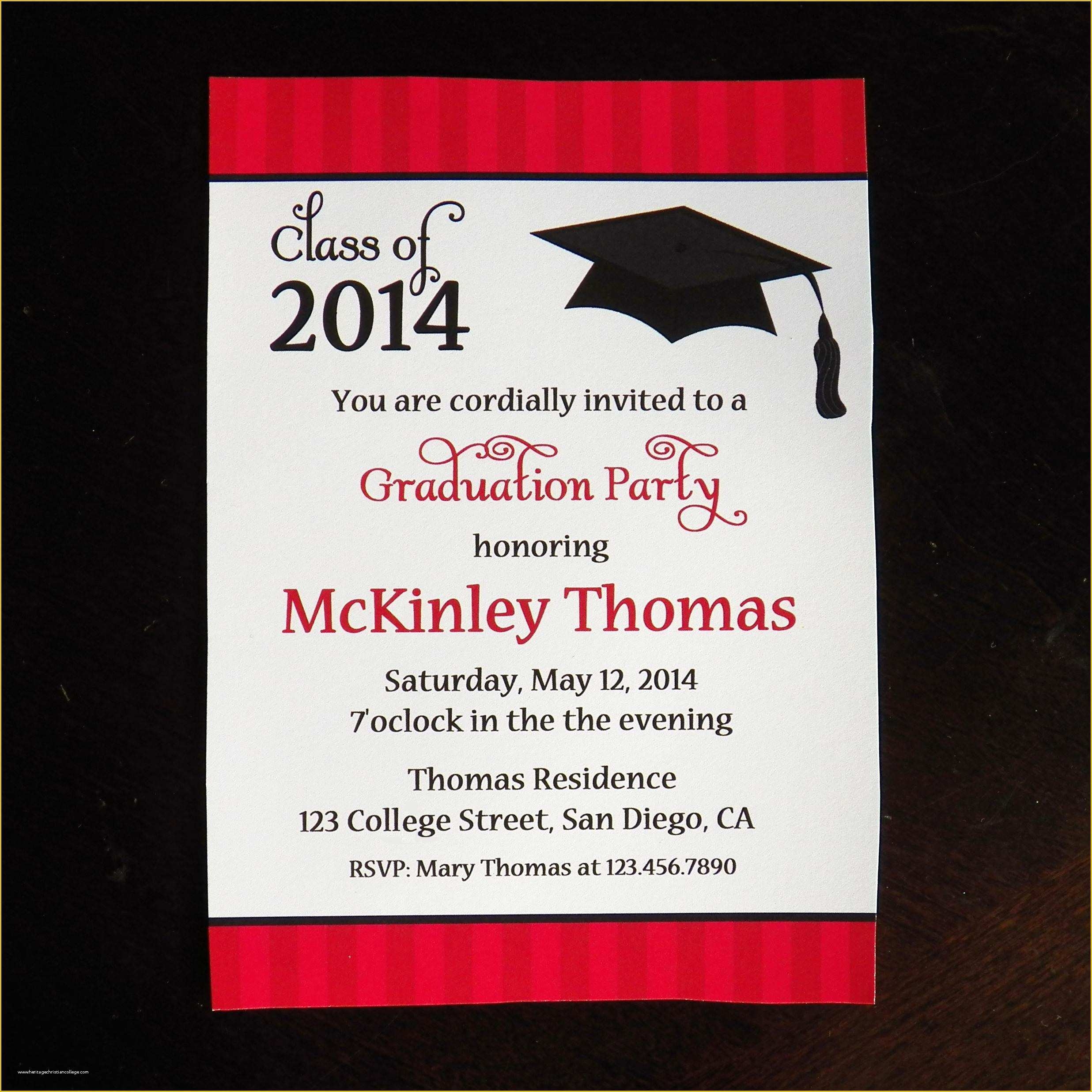 College Graduation Party Invitations Templates Free Of High School 