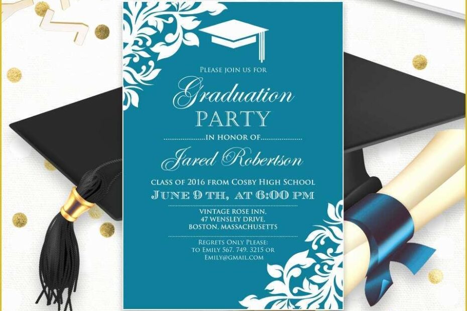 College Graduation Party Invitations Templates Free Of Printable