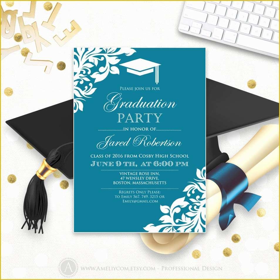 College Graduation Party Invitations Templates Free Of Printable 