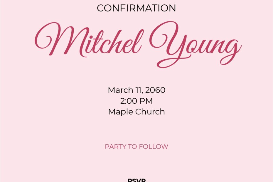 Confirmation Invitation Template In Publisher Word Illustrator Pages