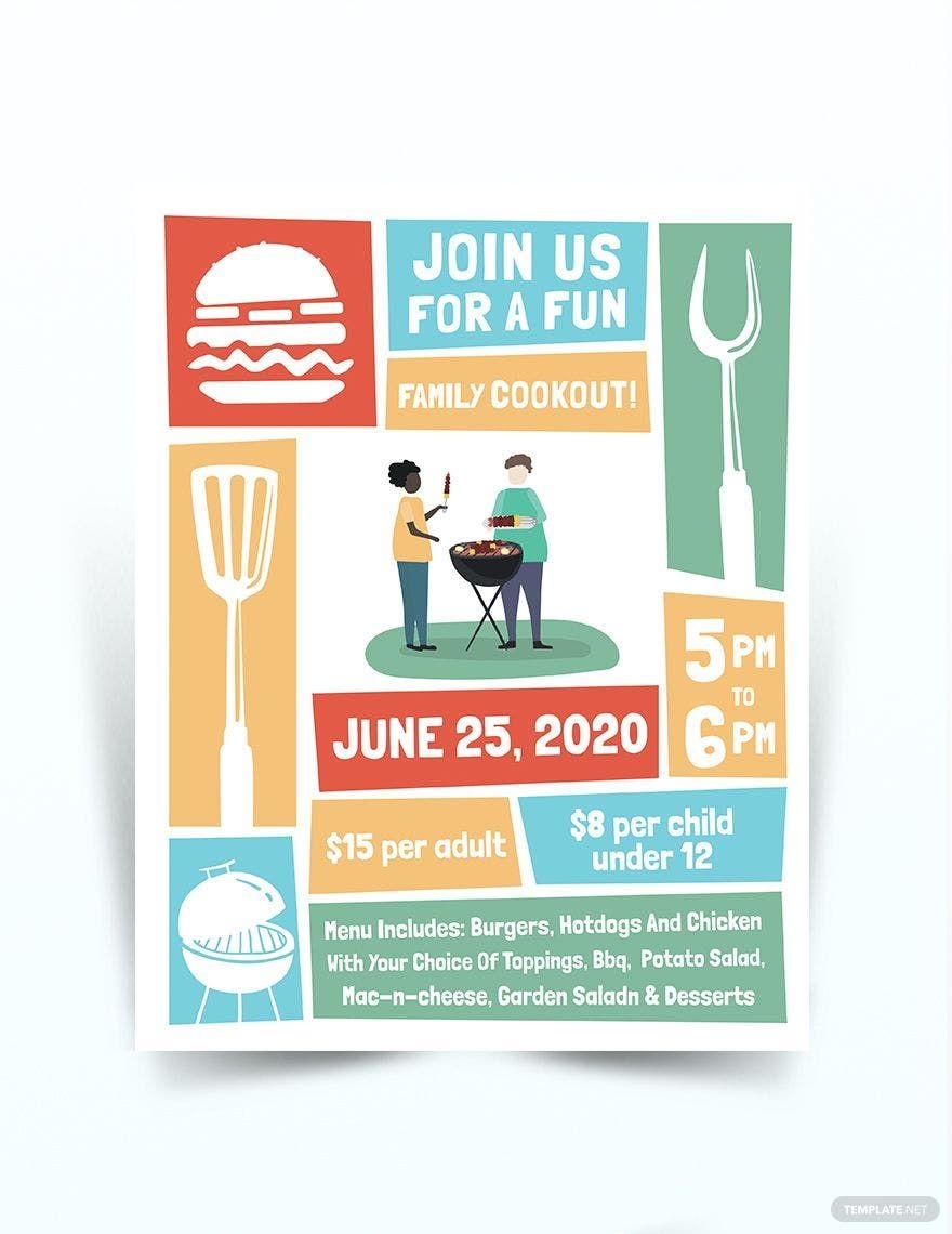 Cookout Flyer Template In InDesign Word Google Docs Publisher 