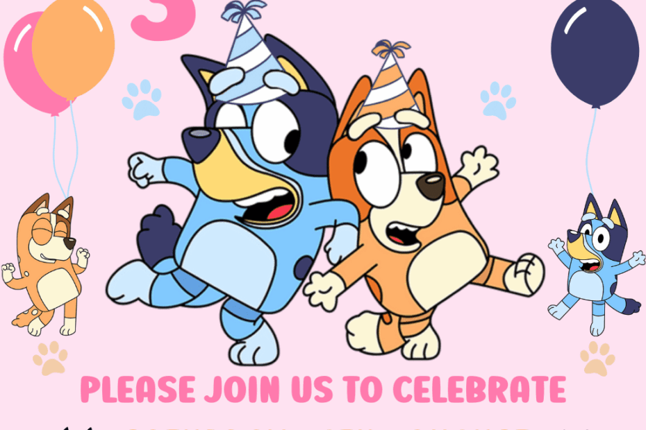 Copy Of Bluey Birthday Invitation2 2nd Birthday Party For Girl