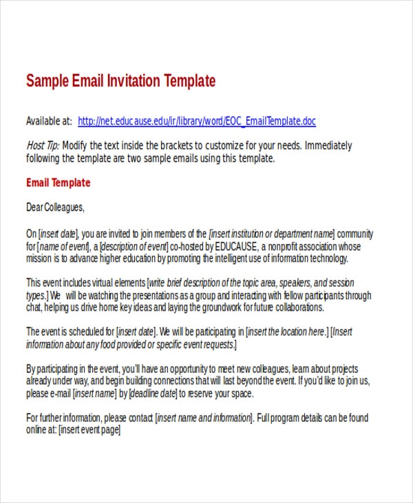 Creating The Perfect Email Invitation Template For 2023 Free Sample 