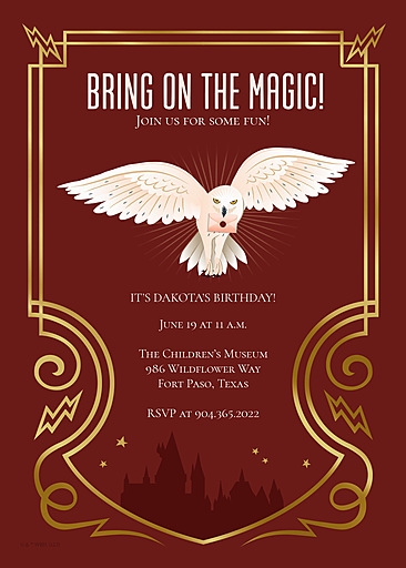 Custom Birthday Cards Invitations Harry Potter Birthday 