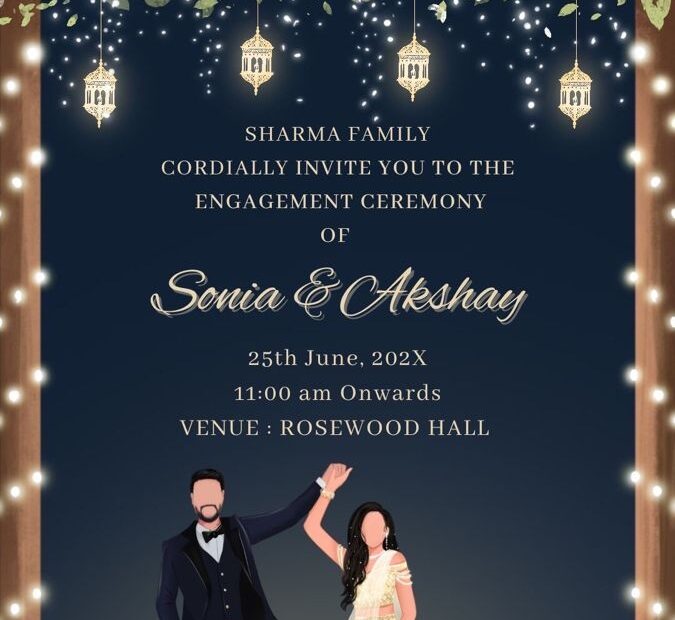 Digital Engagement Invitation Card Template Engagement Invitation