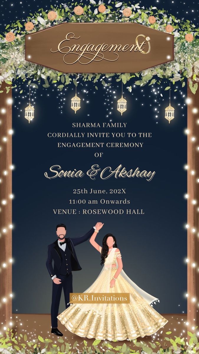 Digital Engagement Invitation Card Template Engagement Invitation 