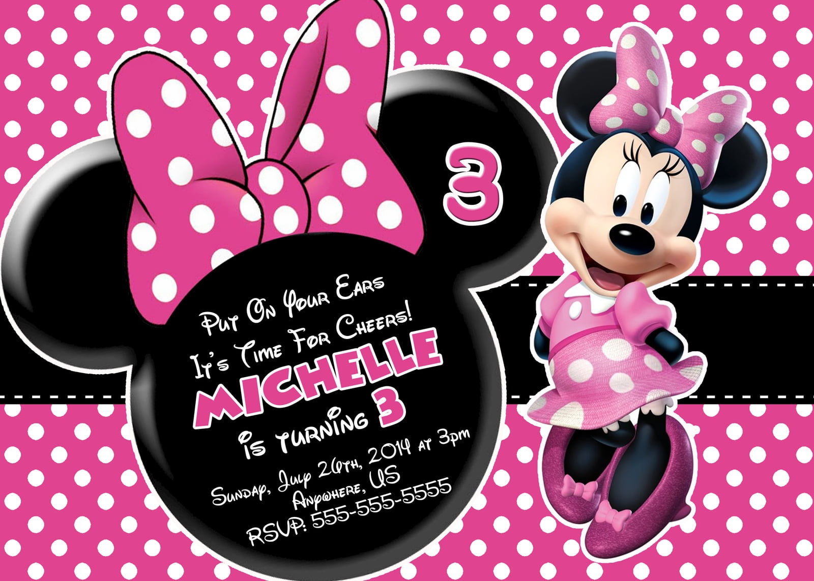 Dinywageman Minnie Mouse Template Invitations
