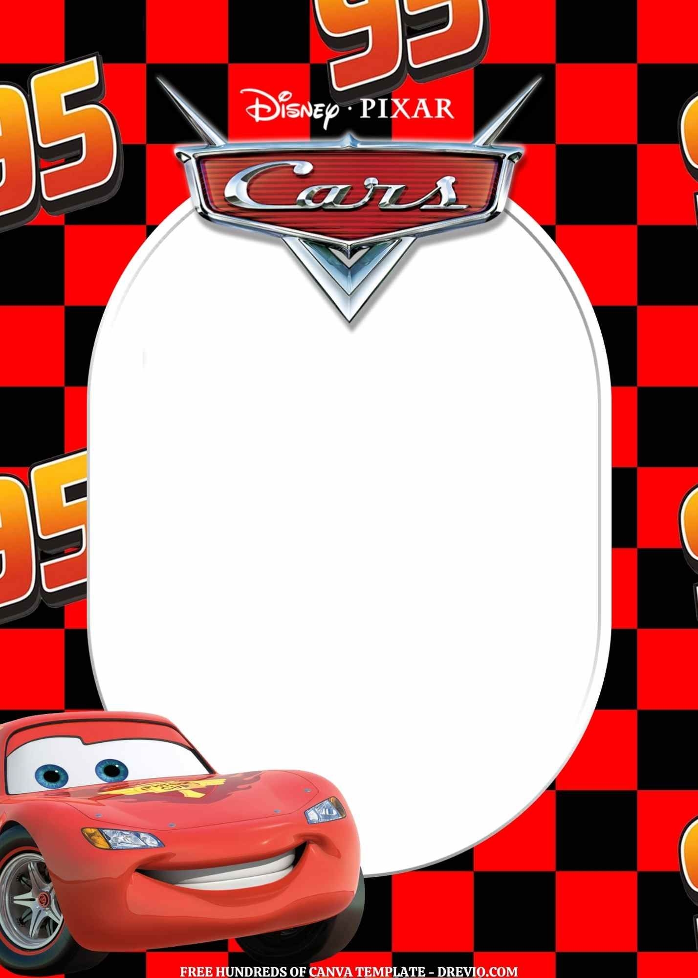 Disney Cars Invitations Lightning McQueen Birthday Party