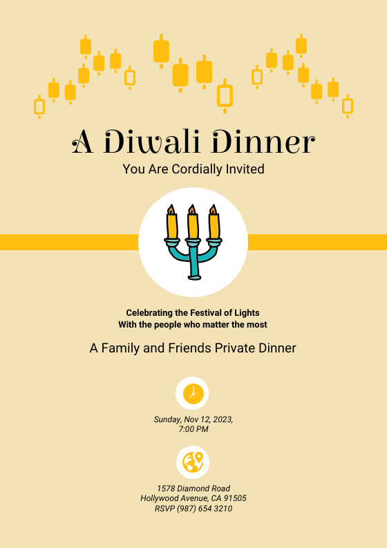 Diwali Invite Template Venngage