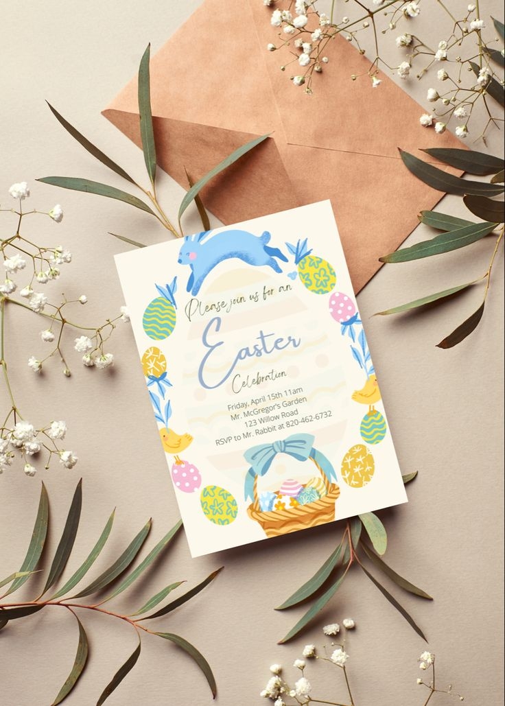 Easter Invitation Printable Easter Invite Template Editable Etsy In 
