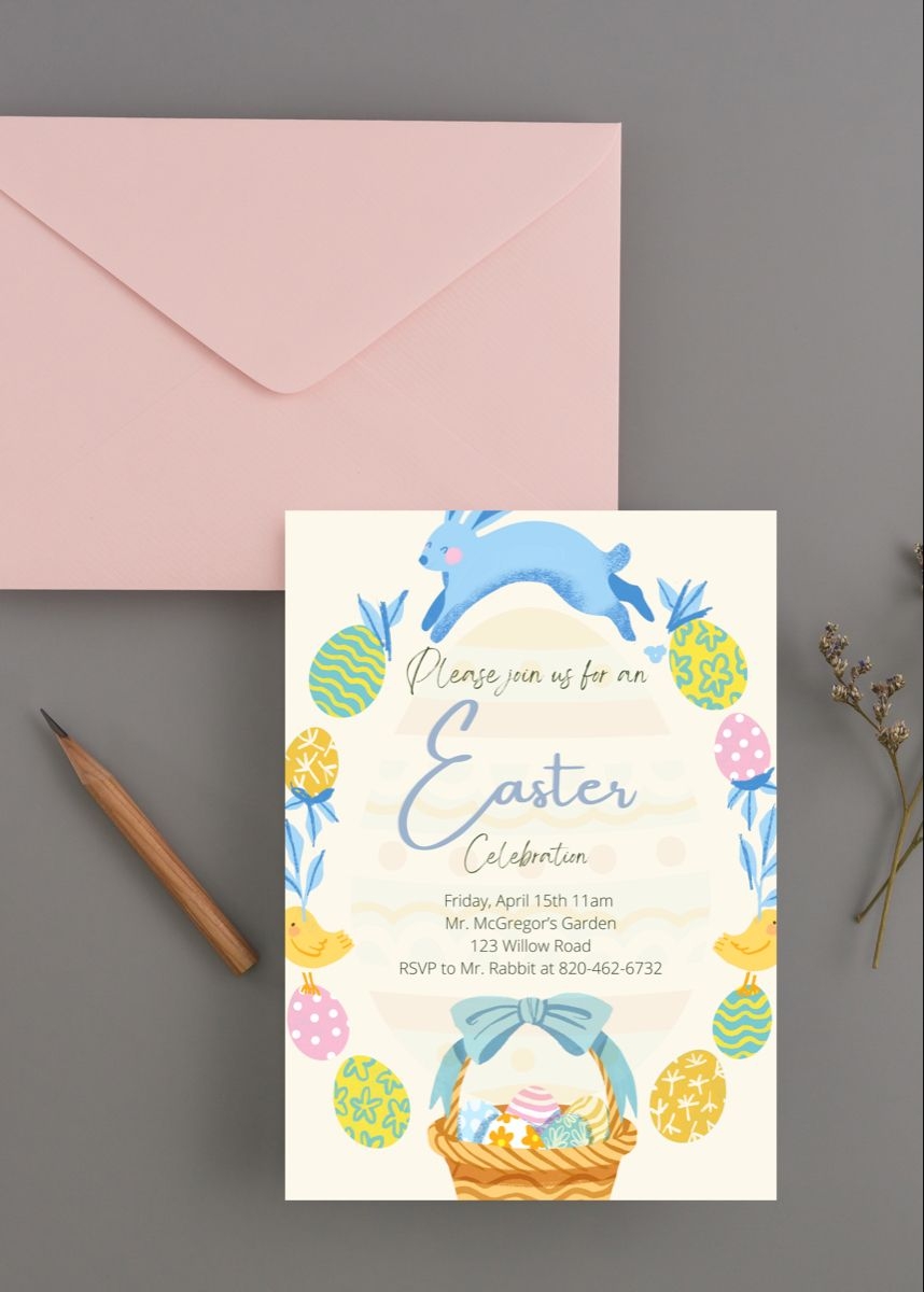 Easter Invitation Printable Easter Invite Template Editable Etsy In 