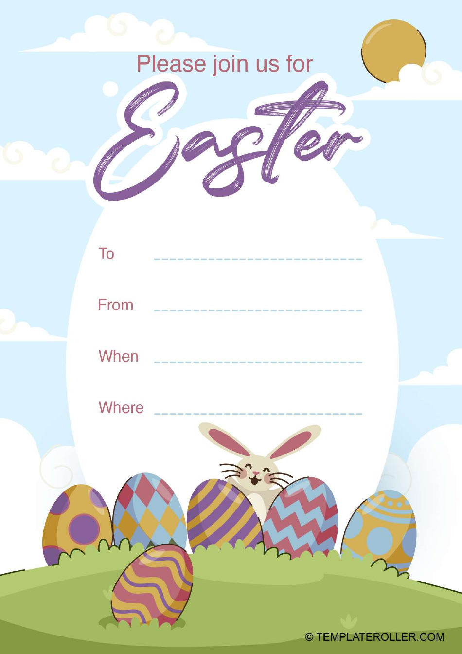 Easter Invitation Template Eggs Download Printable PDF Templateroller