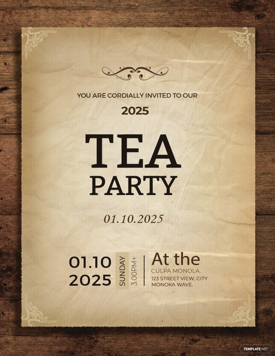 Editable Tea Party Invitation Template In PSD Download Template