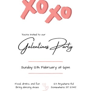 EDITABLE Valentines Invitation Template Galentines Invitation Template 