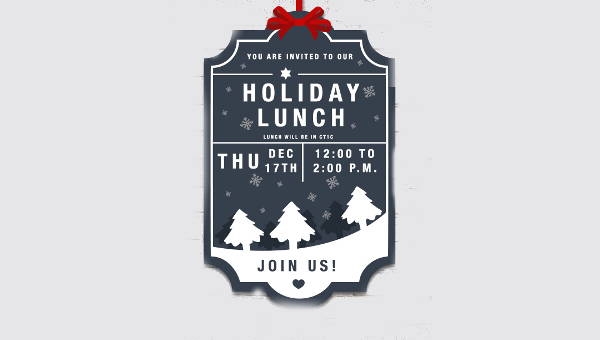 Email Christmas Luncheon Invitation