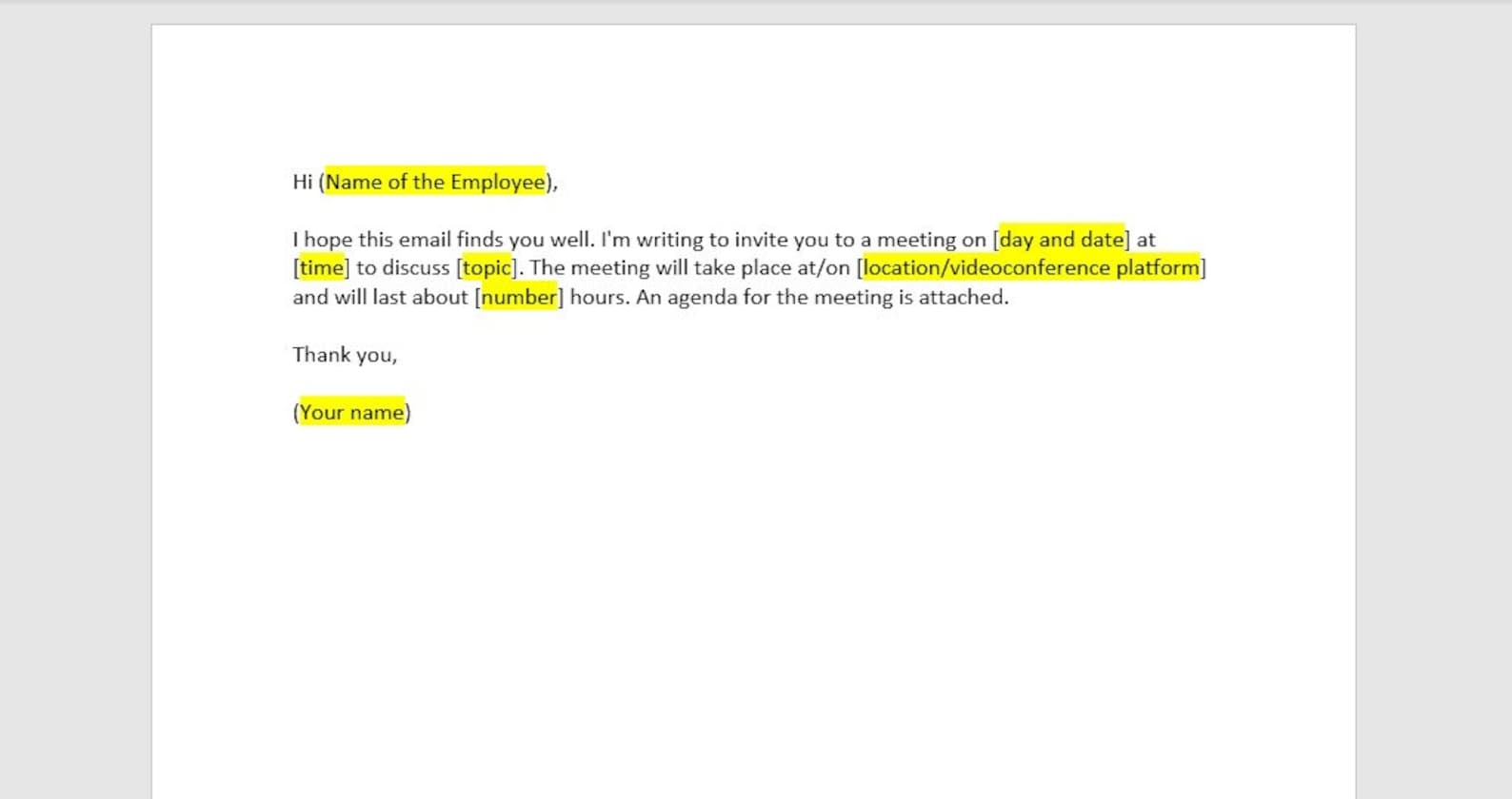 Email Meeting Invite Template Email Invite Email Instant Download 