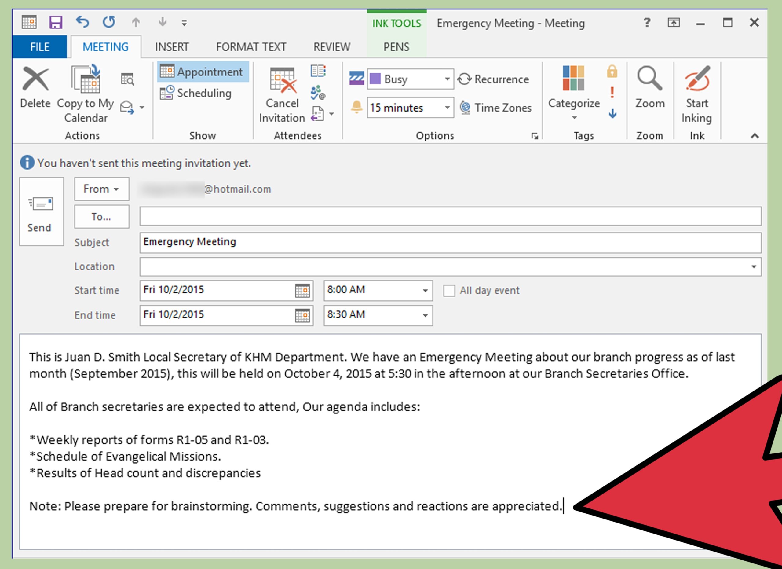 Email Meeting Invite Template Prntbl concejomunicipaldechinu gov co