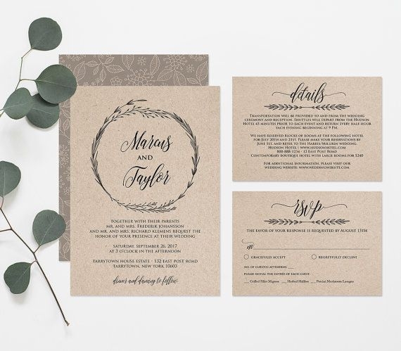 Etsy Template Wedding Invitation Jenniemarieweddings