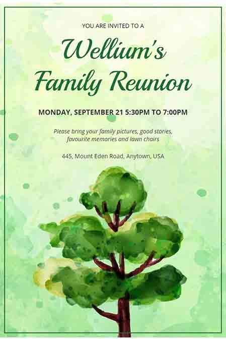 Family Reunion Invitation Templates Free Editable