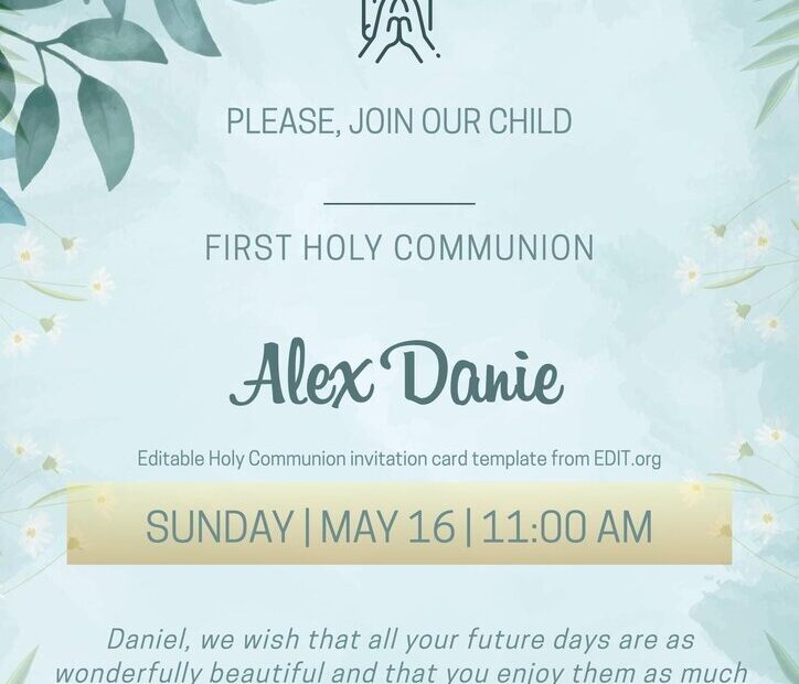 First Communion Invitation Templates