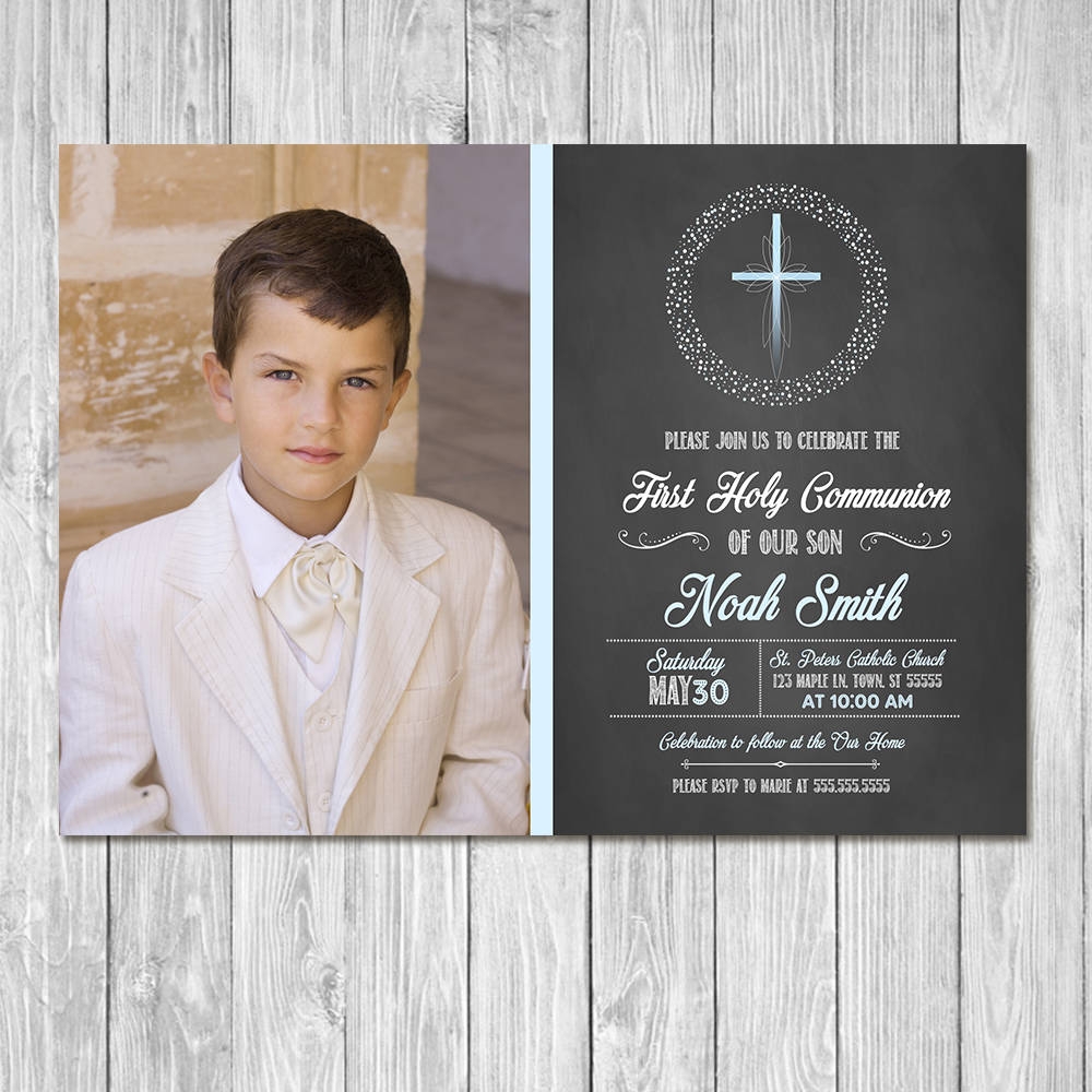 First Communion Invitation Templates Printable Calendars AT A GLANCE