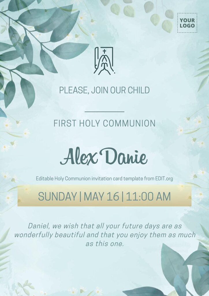 First Communion Invitation Templates