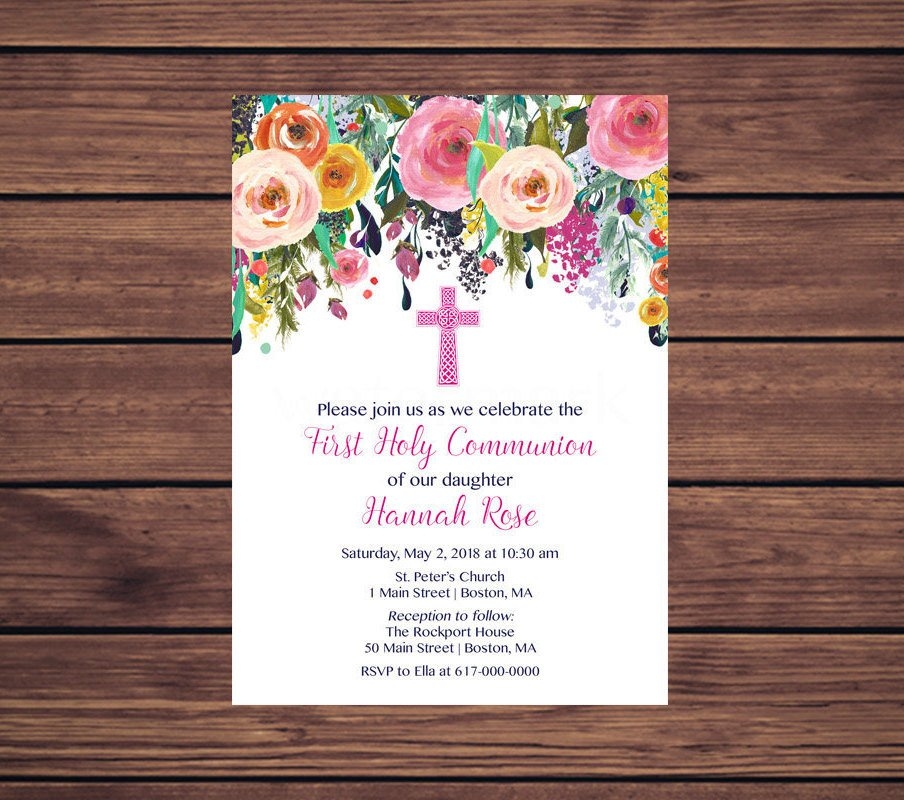 First Communion Invitations Templates