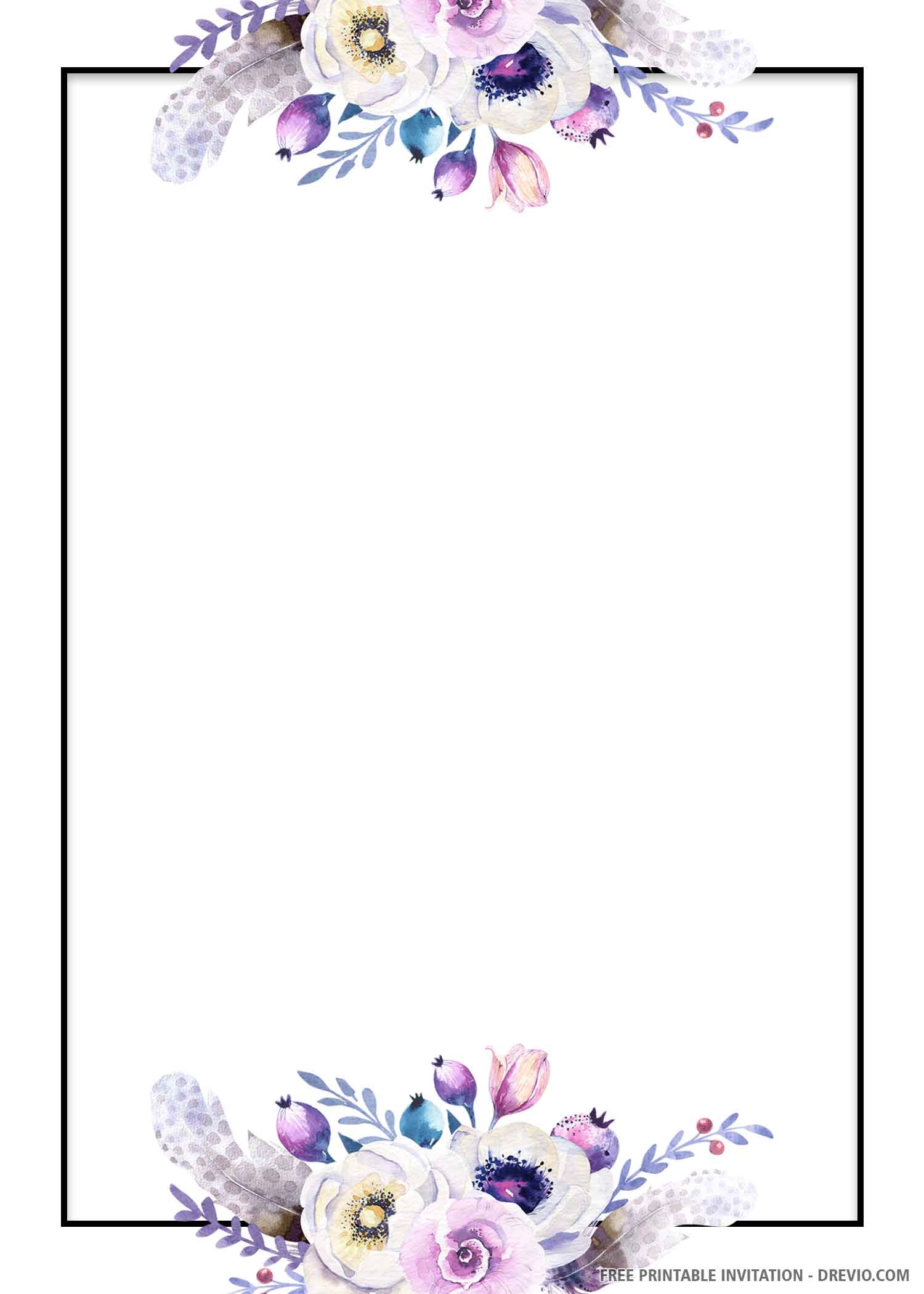 Floral Wedding Invitation Template Floral Wedding Invitation Template