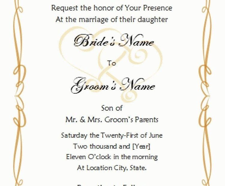 Formal Invitation Template Blank