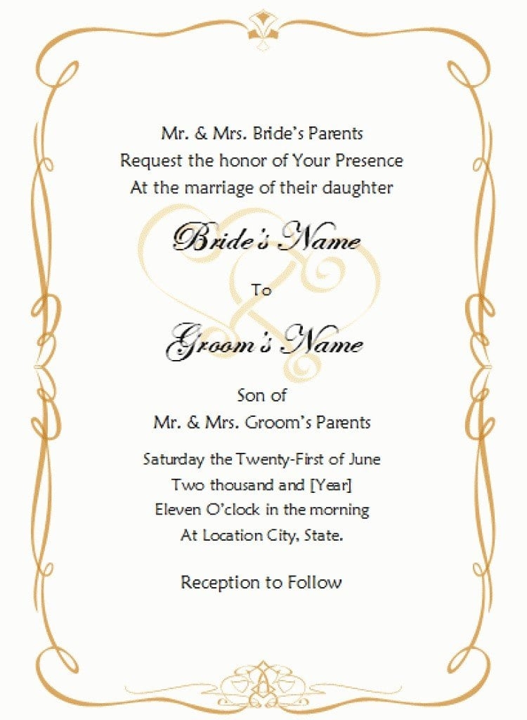 Formal Invitation Template Blank